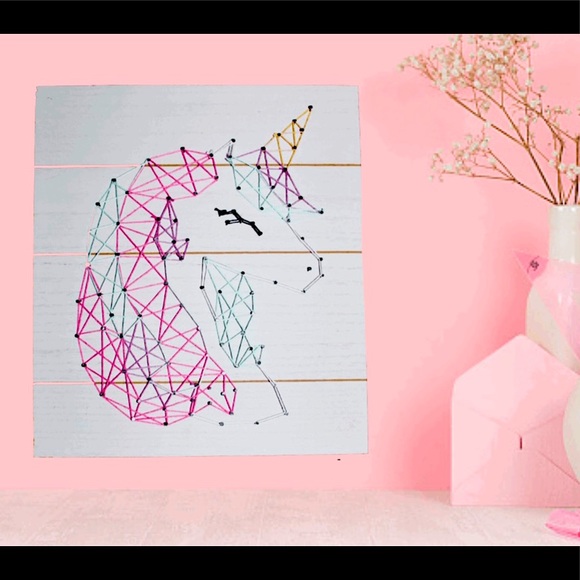 Unicorn string art wooden wall plaque NWT - Picture 4 of 16
